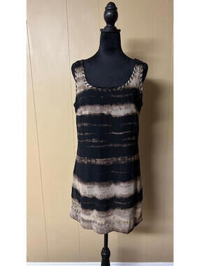 Size M – A.I. Black & Tan Tank Dress | Tie Dye